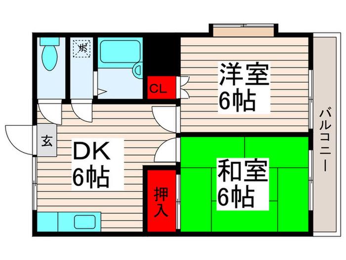 メゾンブルM(2DK/3階)の間取り写真