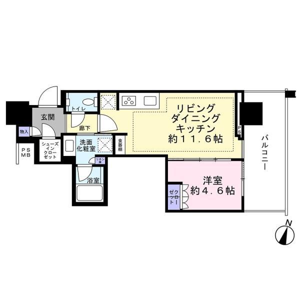 URAWA THE TOWER(1LDK/12階)の間取り写真