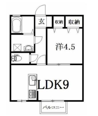 アービル篠原A(1LDK/2階)の間取り写真