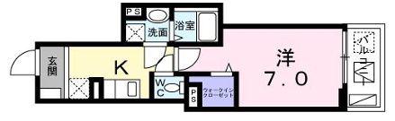 ジェイド(1K/2階)の間取り写真