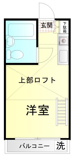 若宮シティハイツ(ワンルーム/2階)の間取り写真