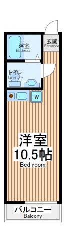 グランアベニュー相模大野(ワンルーム/3階)の間取り写真