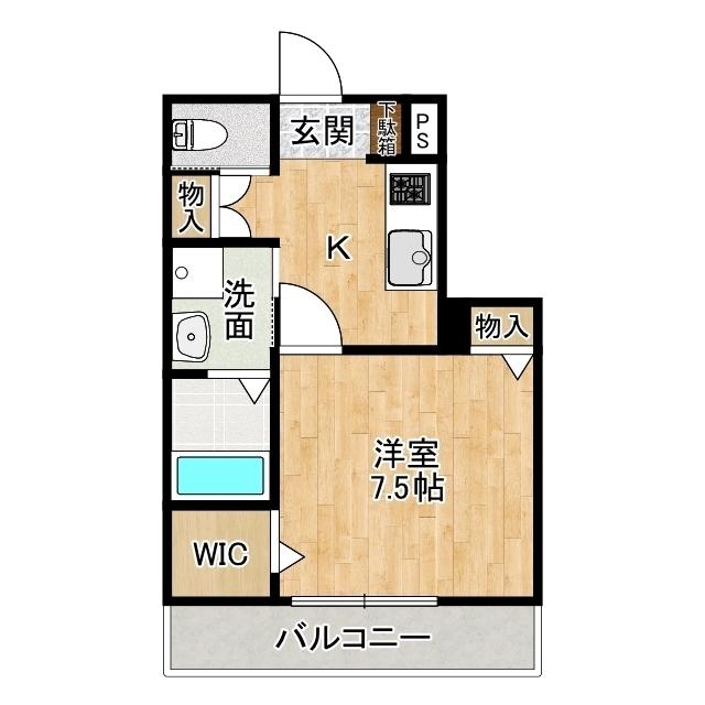 THE EARTH(1K/2階)の間取り写真