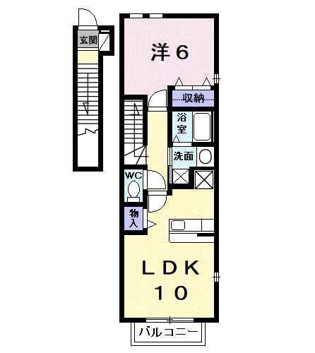 エクセルグリーンII(1LDK/2階)の間取り写真