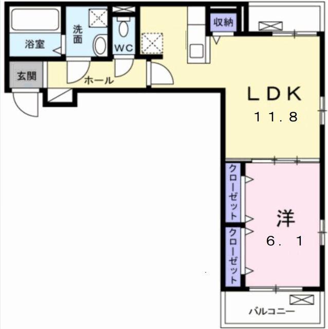 ブランキューブ(1LDK/2階)の間取り写真