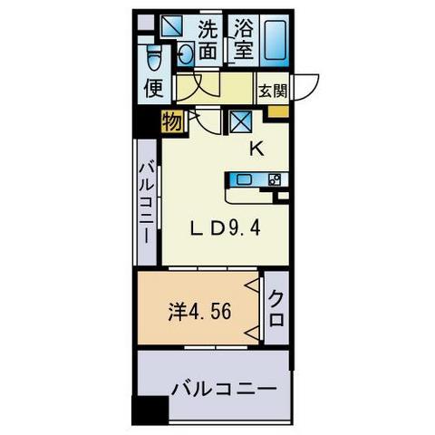 サンフォレスト箱崎(1LDK/2階)の間取り写真