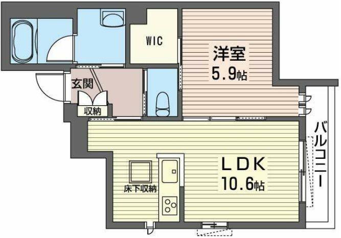 ポンテルヴェ(1LDK/1階)の間取り写真