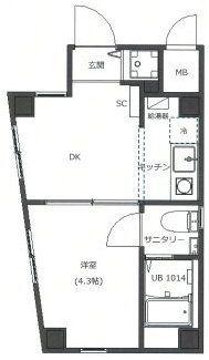LOTSO大山(1DK/3階)の間取り写真
