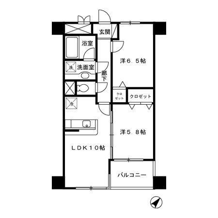 ブリランテ(2LDK/4階)の間取り写真