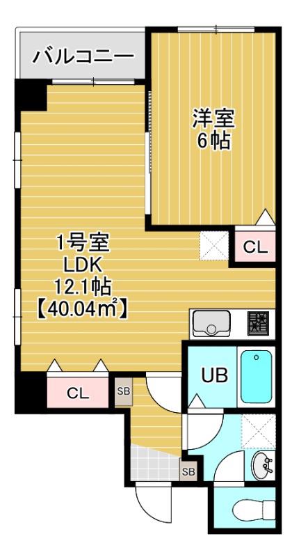 BLOOM 南千住(1LDK/6階)の間取り写真