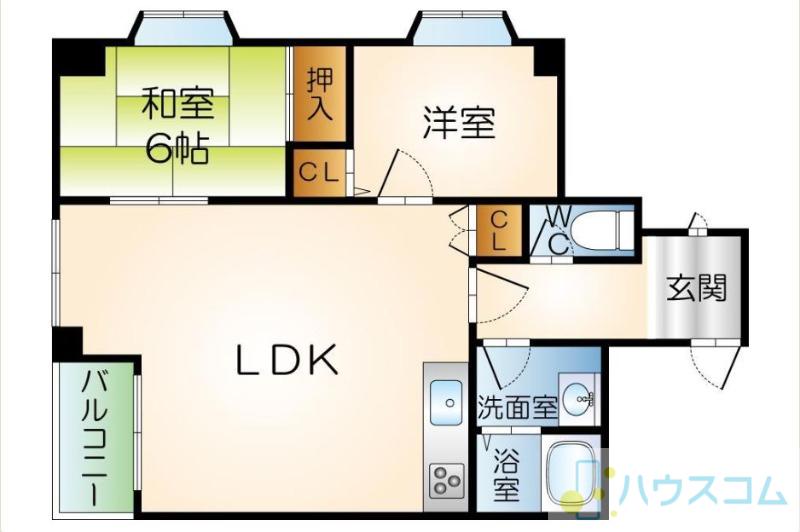 プリティハウス(2LDK/3階)の間取り写真