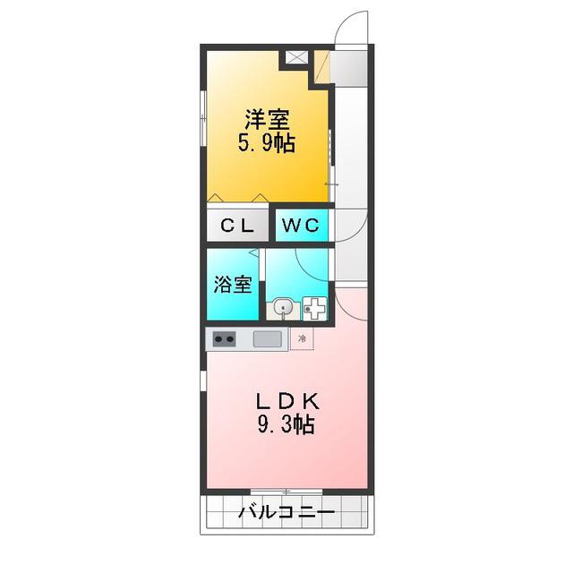アルカサーノII(1LDK/1階)の間取り写真