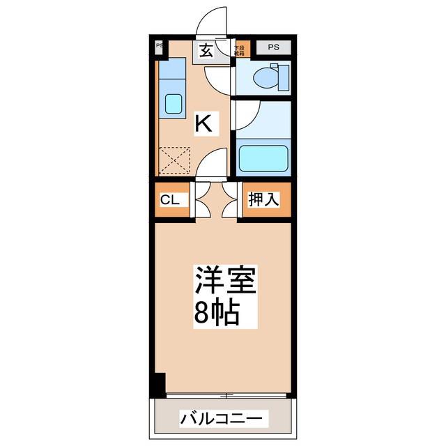 コーポロックヒルズ(1K/1階)の間取り写真