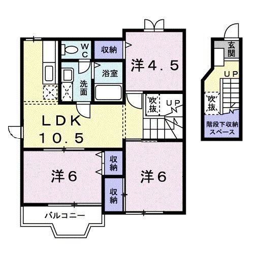 ヴィラ ヴァルト(3LDK/2階)の間取り写真