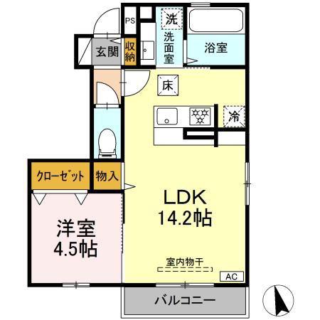 D-ROOM河口湖(1LDK/1階)の間取り写真