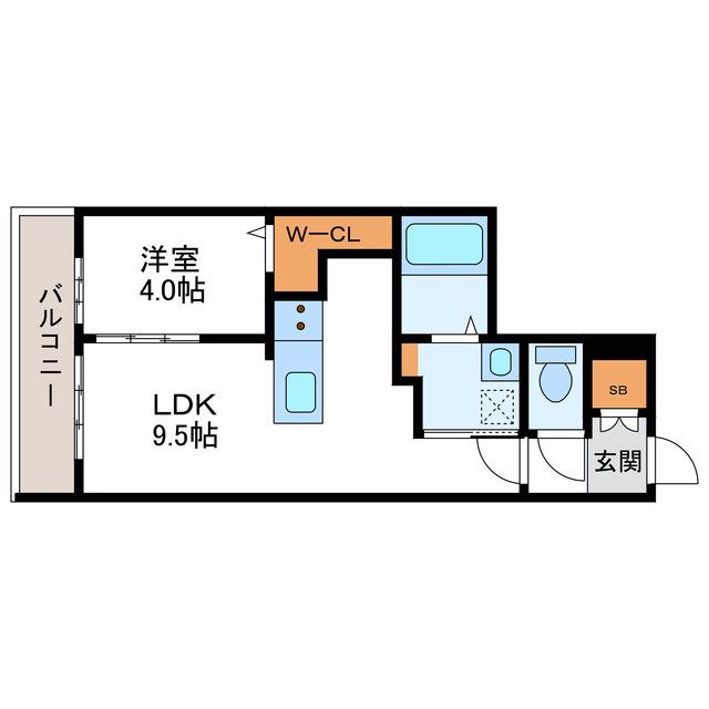 アルファスクエア北12東2(1LDK/2階)の間取り写真