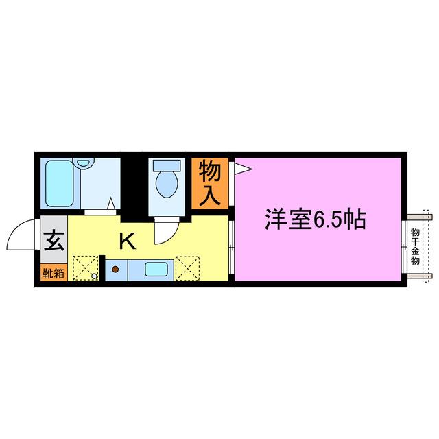 ラスチェ喜多A・B(1K/1階)の間取り写真