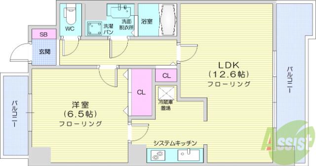 サンヴァーリオ新田駅前Ⅰ(1LDK/1階)の間取り写真