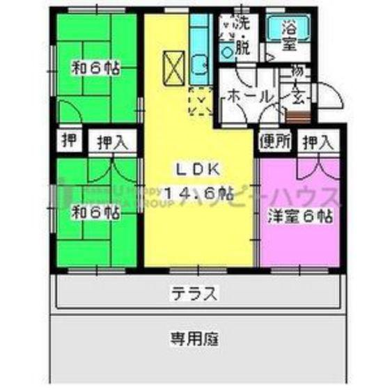 エクセレント・フジII(3LDK/1階)の間取り写真