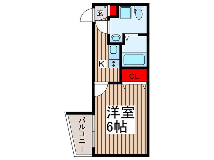 朝志ヶ丘2丁目(1K/2階)の間取り写真