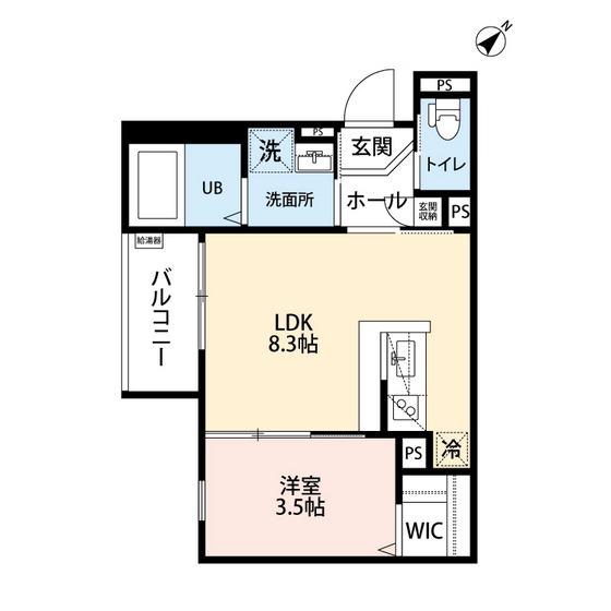ROBOT HOME 大橋(1LDK/3階)の間取り写真