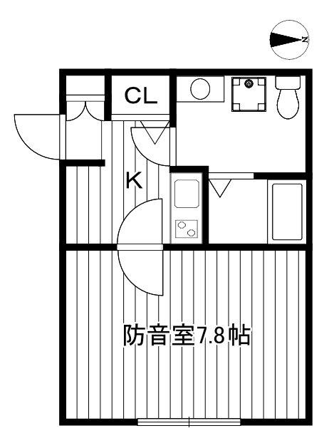 ラシクラス氷川台(1K/3階)の間取り写真