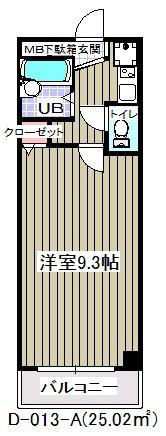 グランピーノ妙典(1K/2階)の間取り写真