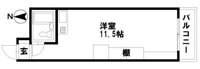 朝日プラザ金沢カレッジスクエアI(ワンルーム/1階)の間取り写真
