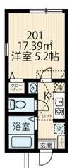 ラフィーネ生田2(1K/2階)の間取り写真