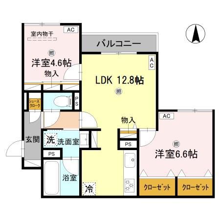 クラシスト新金岡(2LDK/3階)の間取り写真
