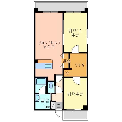 アウルスタイル森下町(2LDK/3階)の間取り写真