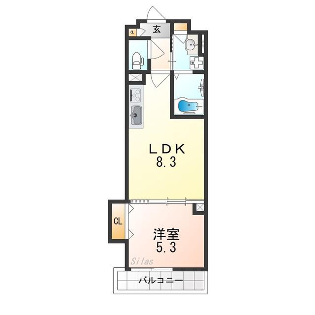 ラモーナ半田(1LDK/2階)の間取り写真
