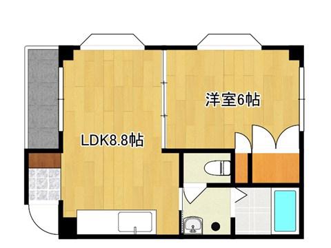 コーポ双葉2(1LDK/2階)の間取り写真