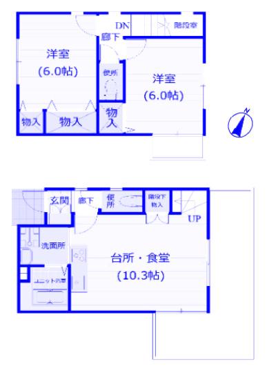 グリーンパレス齋藤分IIIA棟(2LDK/1階)の間取り写真