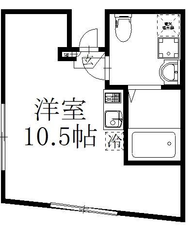 ブルーフェザーマンション(ワンルーム/1階)の間取り写真
