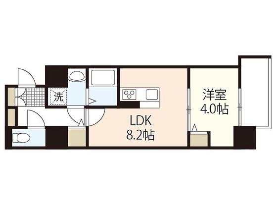 MAYFAIR田町PREMIUM(1LDK/4階)の間取り写真