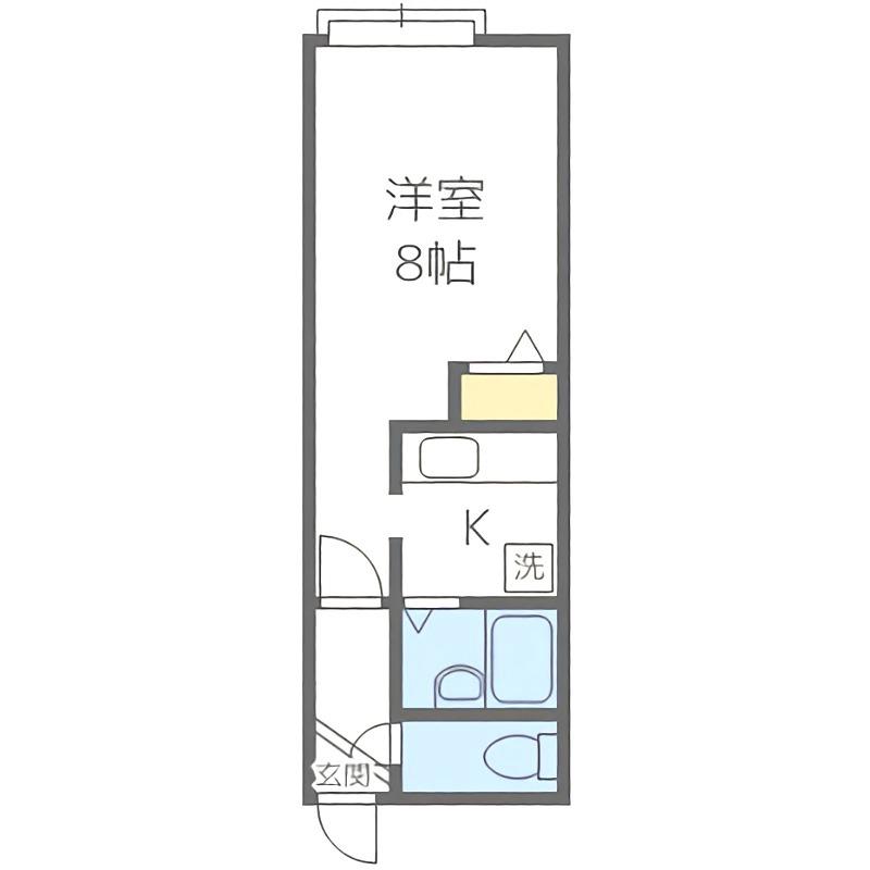 クリエイト旭町A(1K/1階)の間取り写真