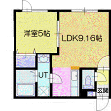 ビーウエストIII(1LDK/2階)の間取り写真