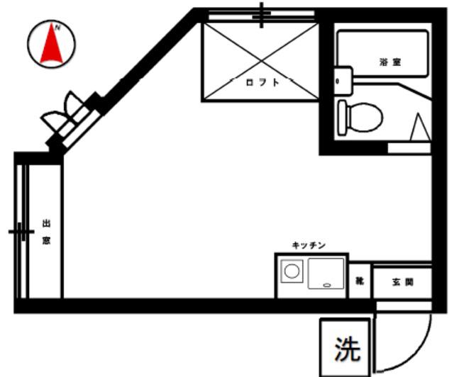 アネックス三鷹(ワンルーム/1階)の間取り写真