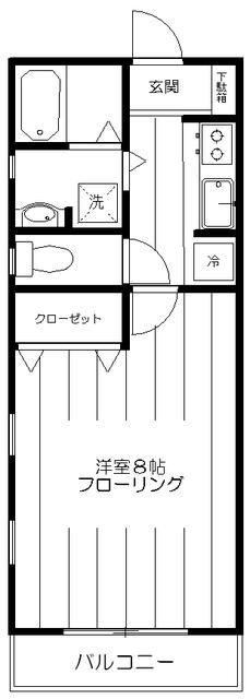 ハイツアゼリア(1K/1階)の間取り写真
