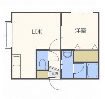 メゾンド澄川(1LDK/2階)の間取り写真