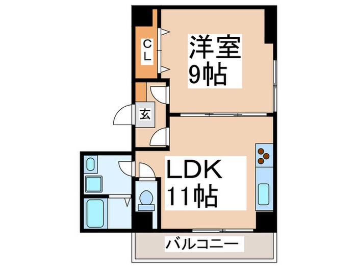 ルグラン阿波座(1LDK/5階)の間取り写真