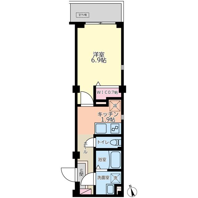 I-HOME B(1K/1階)の間取り写真