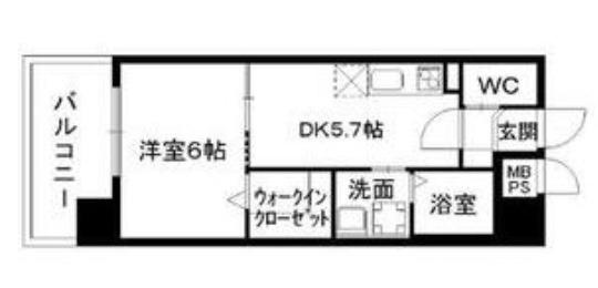 ニューガイアリルーム九大病院前N66(1DK/10階)の間取り写真