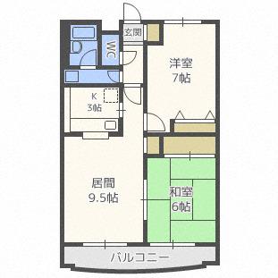 プレジデント32(2LDK/4階)の間取り写真
