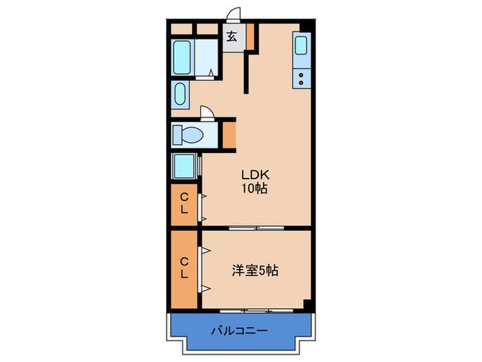 クレール上新庄(1LDK/4階)の間取り写真