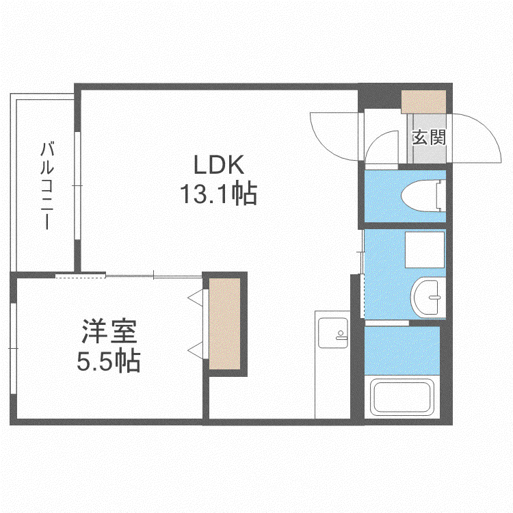 KABAYA GARDEN SAPPORO(1LDK/4階)の間取り写真