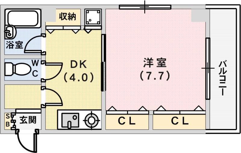 ハーバーステージ神戸(1DK/5階)の間取り写真