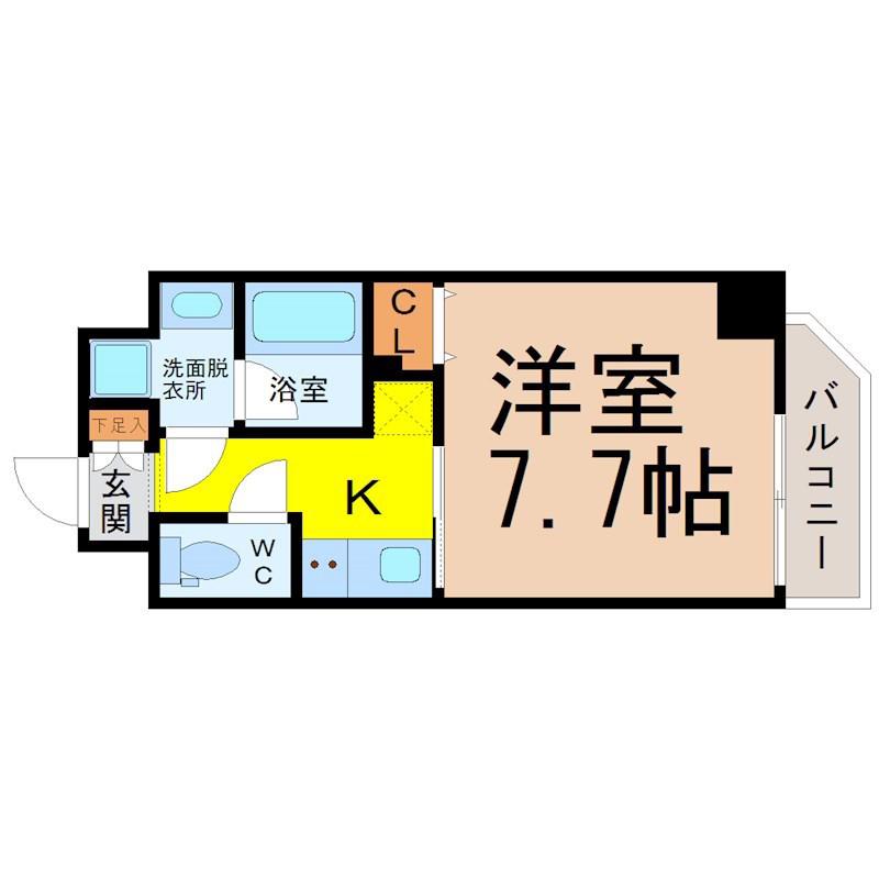シェモア泉(1K/6階)の間取り写真