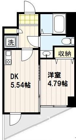 プランドール(1DK/3階)の間取り写真